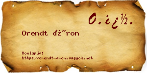 Orendt Áron névjegykártya